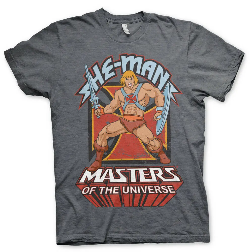 Мужская классическая серая футболка He Man и The Masters of Universe модная брендовая уличная