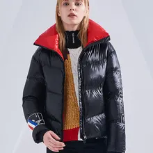 BOSIDENG, Зимний короткий пуховик, уплотненный, мягкий, женский пуховик, свободный, H стиль, светильник, теплый, водонепроницаемый, яркий, ткань, B80142580DS