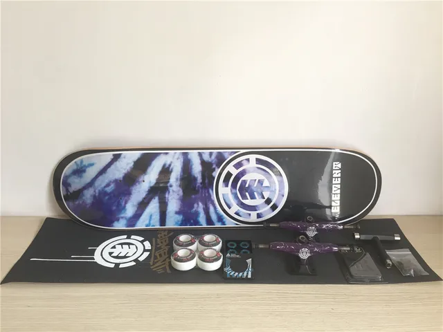 Cheap Complete Element Skateboard Set Pro Deck Truck Wheels & Bearings for Skateboarding Plus Riser Pad Hardware Set & Installing Tool