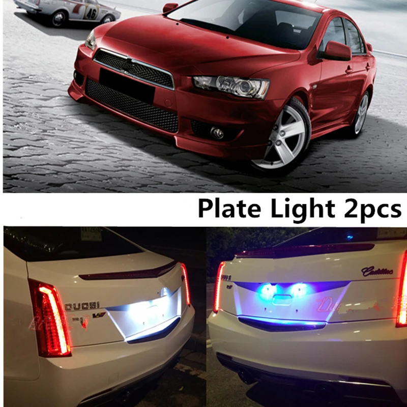 Tcart 2pcs Bright Led License Number Plate Light for mitsubishi lancer