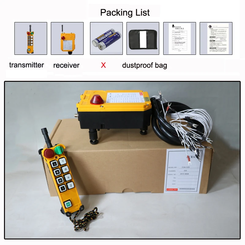 JoHigh IP65 градусов промышленный пульт дистанционного управления Управление подъемного крана подъемный кран 1 передатчик+ 1 приемник F24-8D