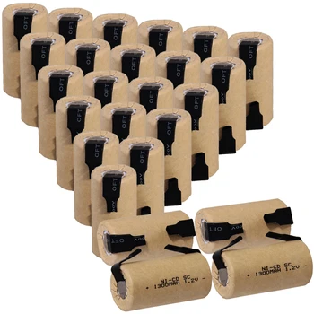 

25 pcs SC battery 4.25cm*2.2cm 1300mah 1.2V NICD SUBC batteries real capacity for power tools for BOSCH for DEWALT for CASALS
