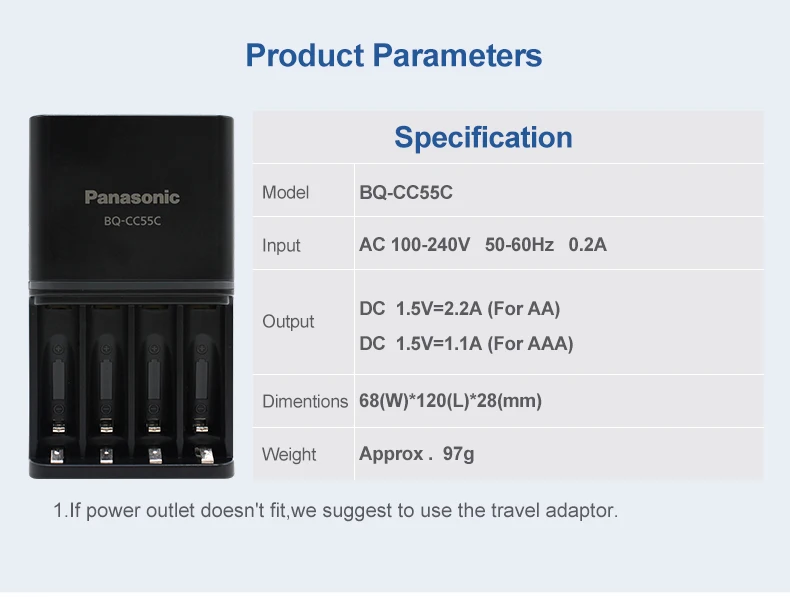 Panasonic 4 шт./лот 2550 мАч Ni-MH AA предварительно заряженные аккумуляторы и высокое качество Быстрая зарядка зарядное устройство для AA/AAA