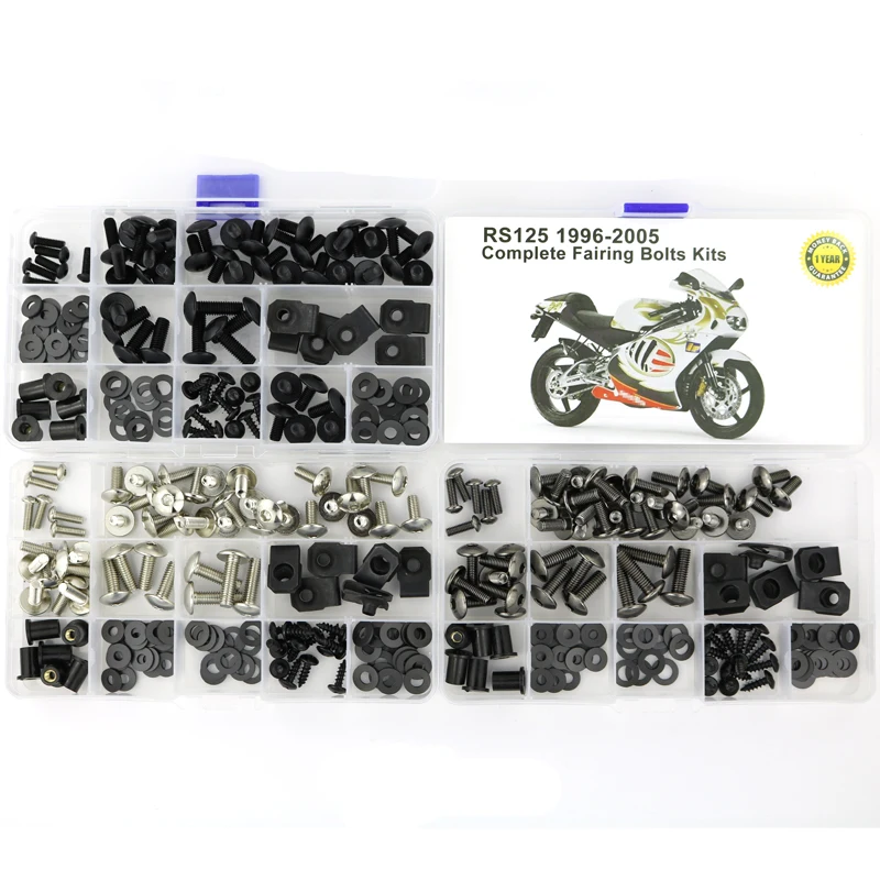 

For Aprilia RS125 1996 1997 1998 1999 2000 2001 2002 2003 2004 2005 Complete Full Fairing Bolts Kit Fairing Clips Bolt Nut Steel