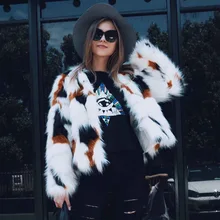Autumn and Winter New Mixed Color Imitation Fox Fur Coat MT0717