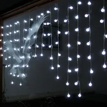 4 м 100 матовый шар Светодиодные гирлянды для занавесок для рождественской вечеринки свадебный декоративный шар сосулька гирлянда