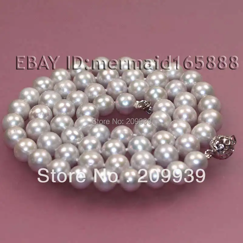 

huij 001880 Gray 8-9mm Akoya Cultured Pearl Necklace
