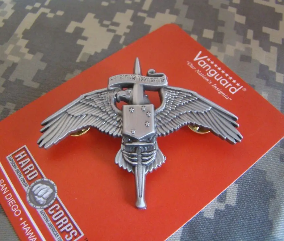 

US USMC MARINE CORPS SPECIAL FORCES MARSOC RAIDER REGIMENT BADGE PIN GRAY