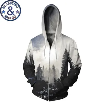 

Mens Hooded Fleece Sweatshirts 2018 Fashion 3D Foggy Forest Print Hoodies Tracksuit Men Women Hip Hop Casual Hoodie Sweatshirt