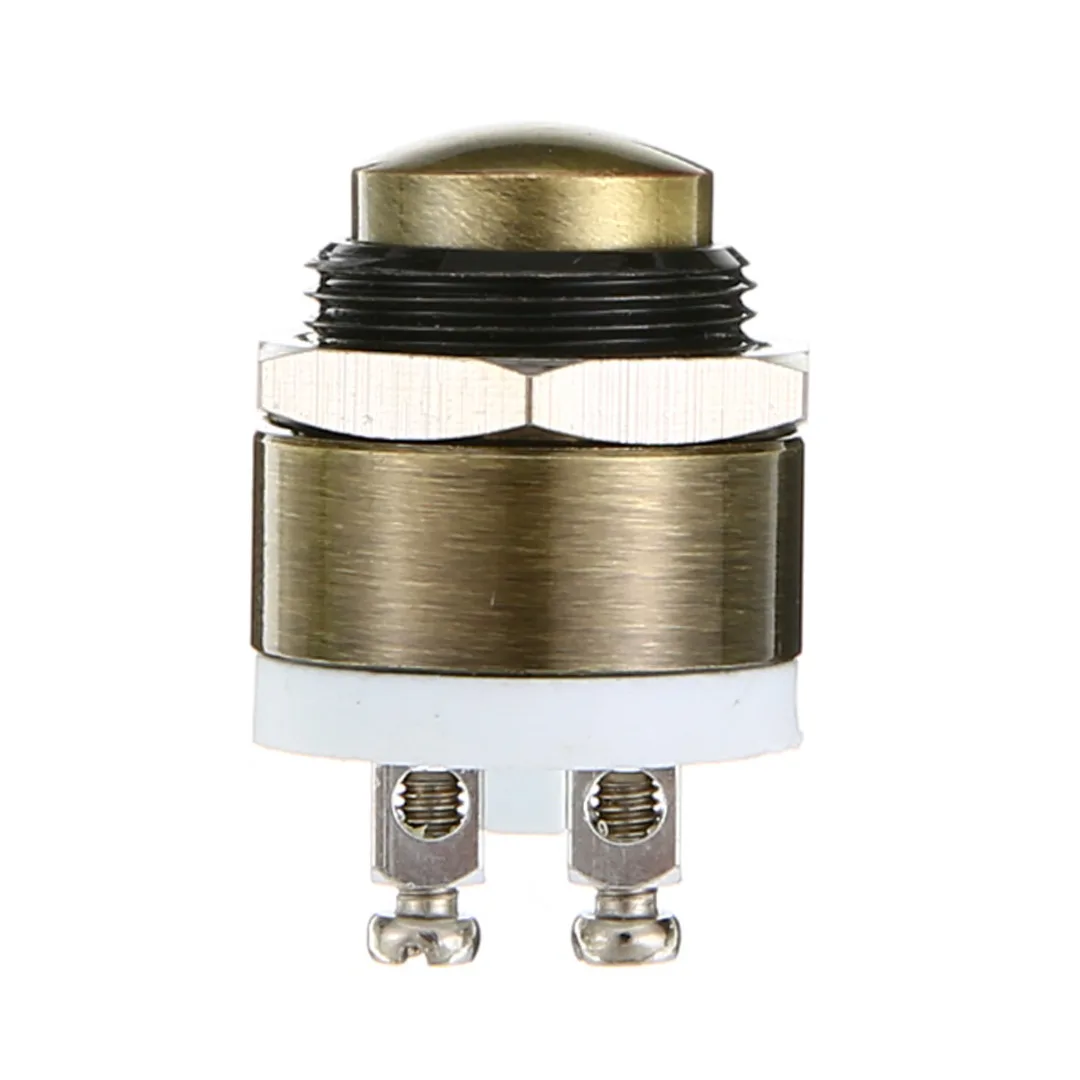 Mayitr 16mm Brass Metal Momentary Push Button Household Door Bell Doorbell Switch 1.6 x 2.7cm
