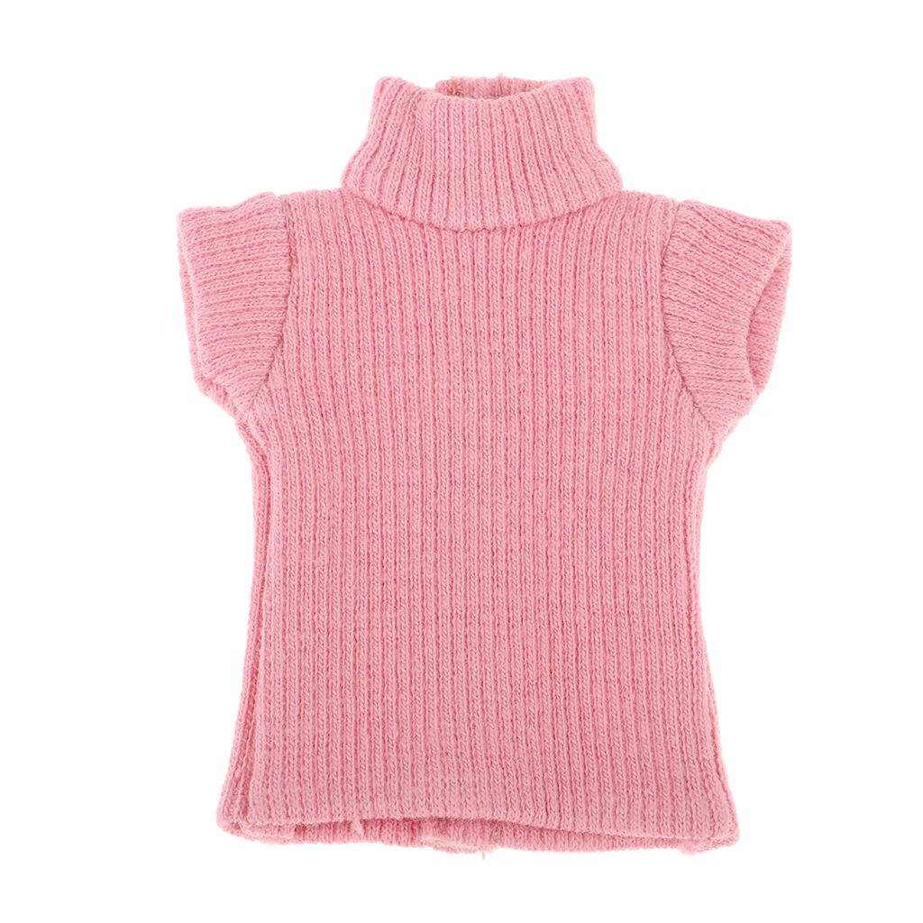  knitting wool material Handmade Doll Sweater Vest 11inch Doll Clothes Hand Knit Turtleneck Sweater For girls  Doll Fits 