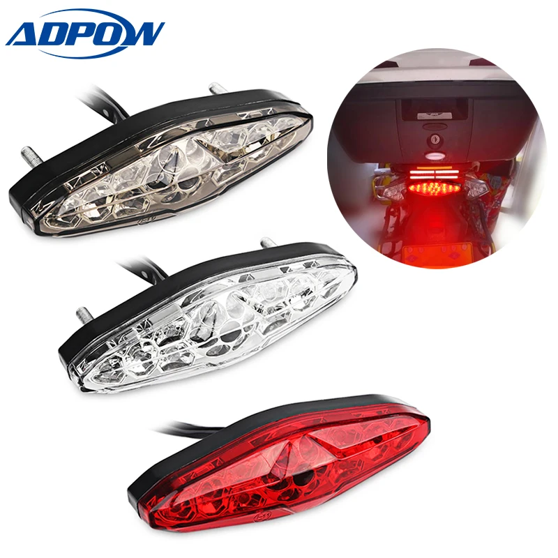 12v 15 Led Motorcycle Portable Integrated Brake+turn Signals Tail