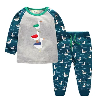 

Kid Children Clothing Sets Boys Clothes Kids Back to School Outfit Baby Boy Clothing Tracksuit with Animals Applique 2-7T suits