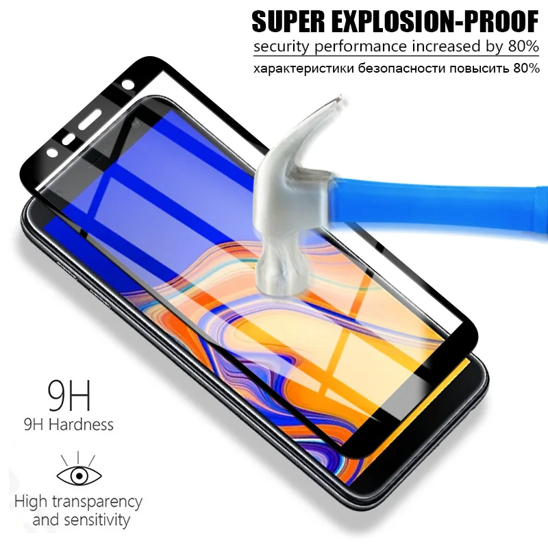 9D Защитное стекло для Samsung A7 2018 A750F A9 на J2 J4 J415F J6 Plus J8 Полное покрытие экрана