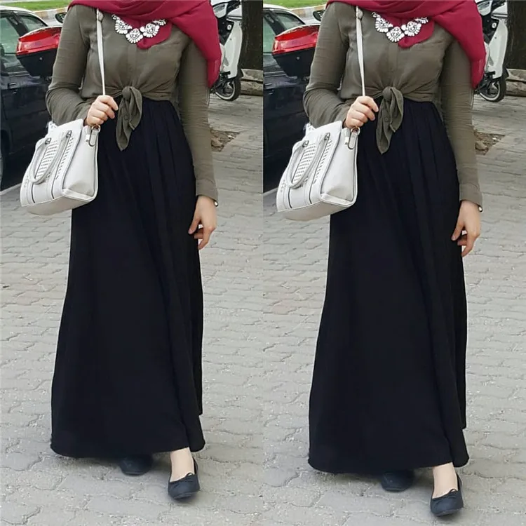 

2019 fashion Muslim dress women chiffon skirt