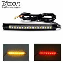 

2016 New Universal 2835SMD LED Motorcycle car Flexible Tail Brake and Turn Signal Strip License Plate Lights Flashing