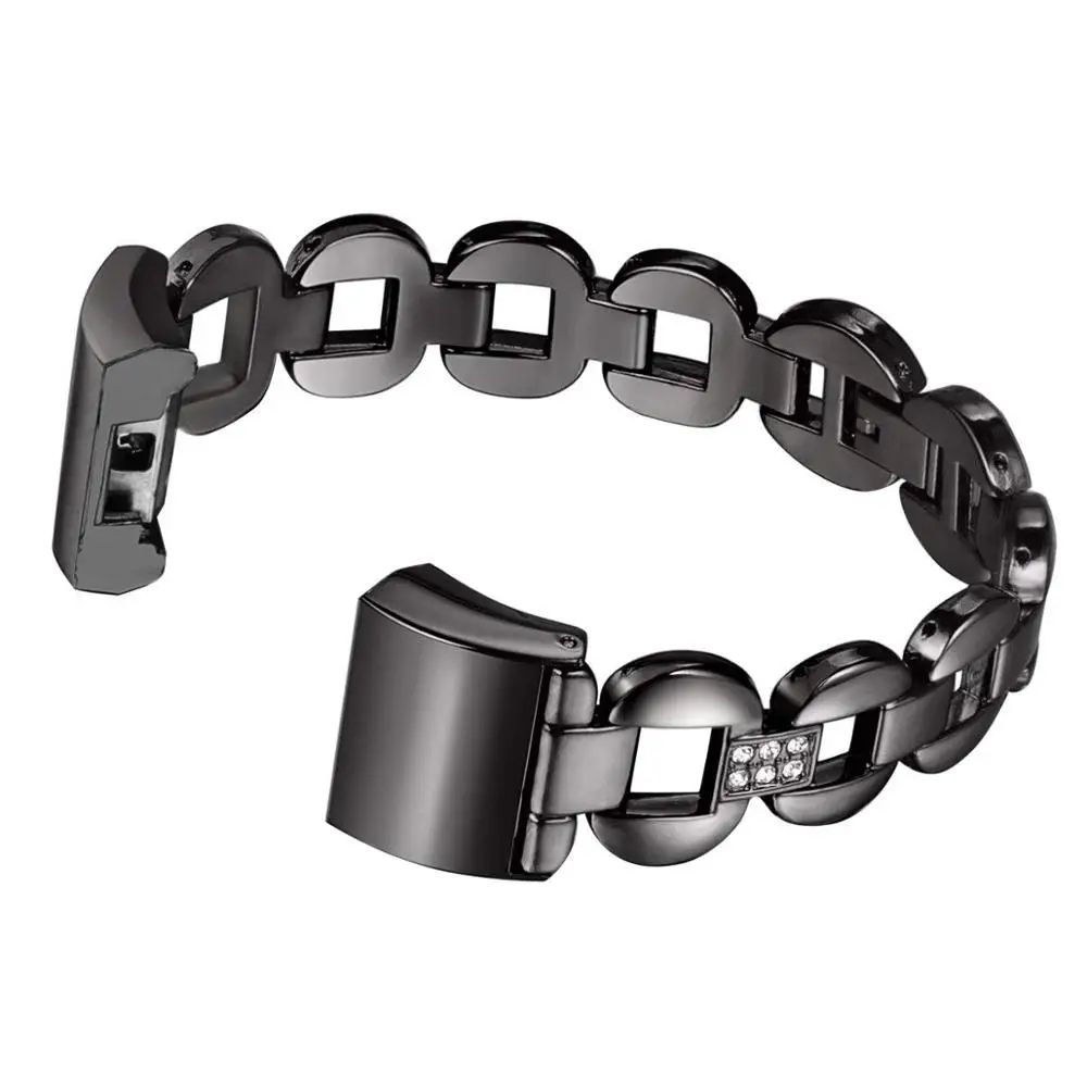 Из нержавеющей стали металлические полосы для Smart Charge 2 Смарт часы заменить Мужские t браслет небольшой большой для женщин мужчин 9,15 - Цвет: Черный