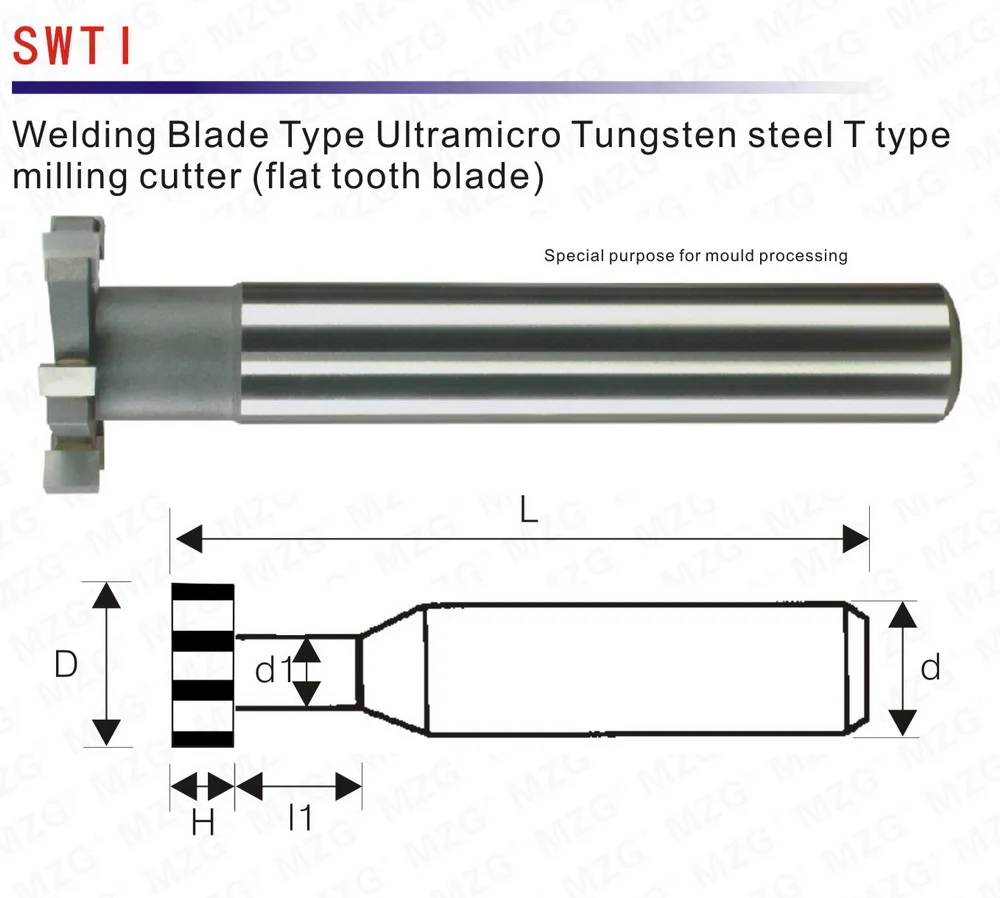 MZG резка прямой зуб 16-30 мм Т-образные фрезы сварочные кромки типа Вольфрамовая сталь боковой фрезы паз обработки