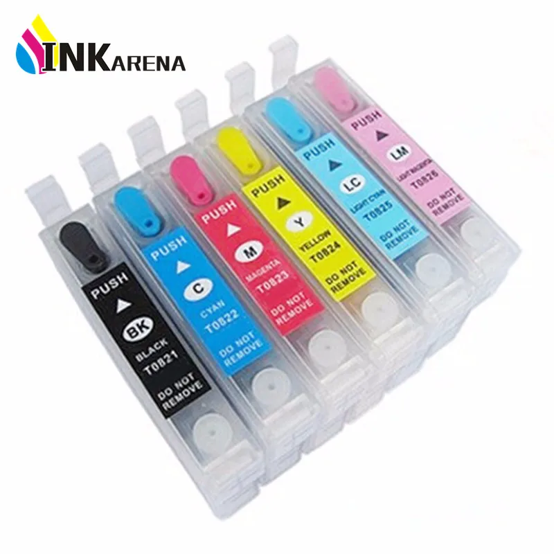 Cartucho T0821 para impresoras Epson Stylus R270, R390, RX590, TX700W,  TX800W, T50, TX720, TX700, TX800, RX610, recargables con Chips de  arco|cartridge for epson|cartridge for printercartridge epson - AliExpress