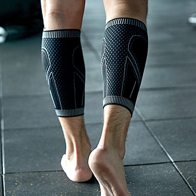 Leg Calf Support Sleeve Pair Compression Gym Sports Cycling Fast Pain Relief UK 