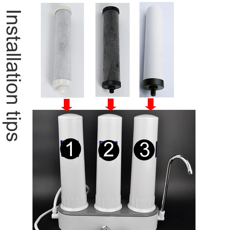 Настольный очиститель воды фильтрующий элемент наборы, активированный уголь и керамический фильтр, для 3 уровня фильтр очиститель воды/части фильтра
