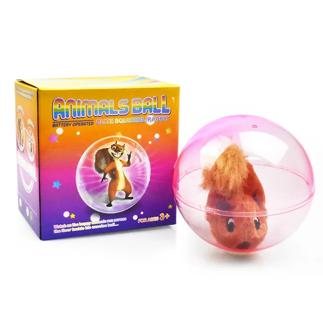 12CM Novelty Electric Hamster Ball Transparent Electric Pet Running Hamster Toy Plush Toy