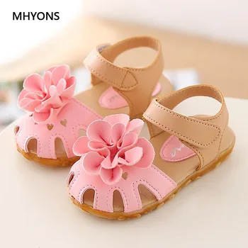 

MHYONS 2019 New Summer Children Sandals for Girls Soft Leather Flowers Princess Girl Shoes Kids Beach Sandals Baby Toddler Shoes