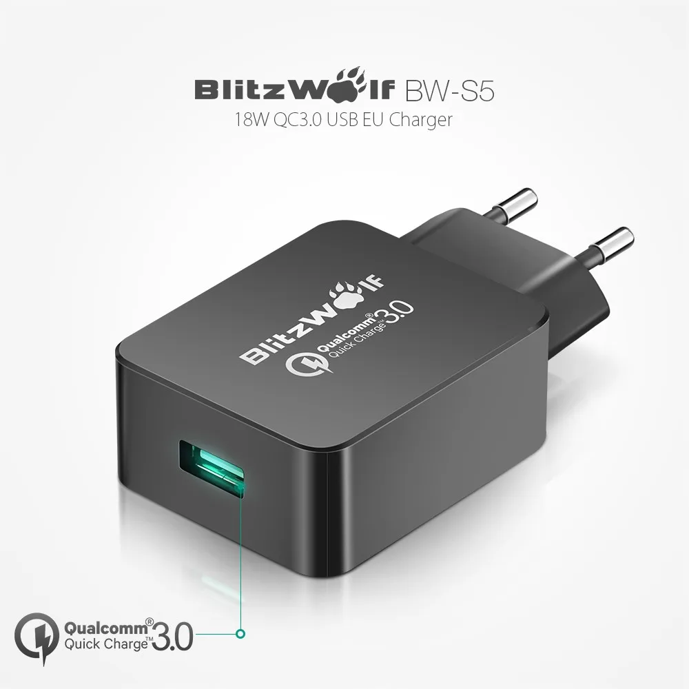 BlitzWolf BW FWC4 5 Вт 7 10 Быстрое беспроводное зарядное устройство Зарядка Pad + S5 QC3.0 18 USB EU