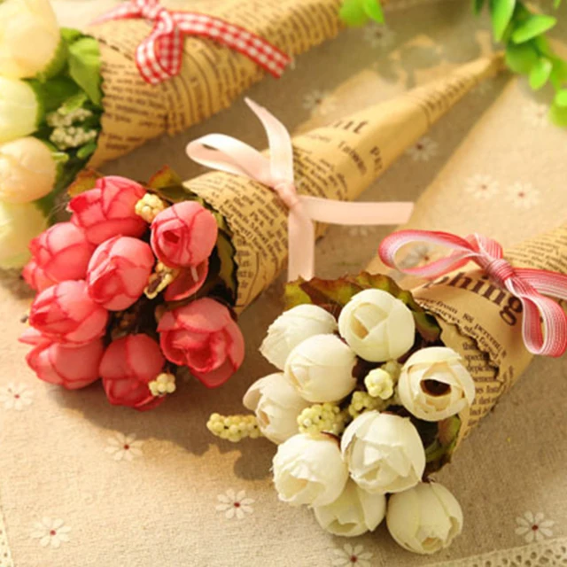 christmas diy vintage newspaper wrapping paper flower bouquet craft news paper flower