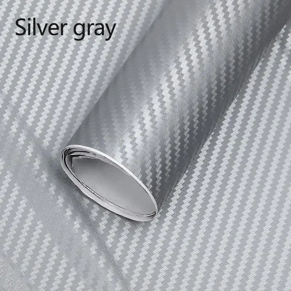 3D Carbon Fiber Vinyl Film High Gloss Car Wrap Roll Self Adhesive Sticker New