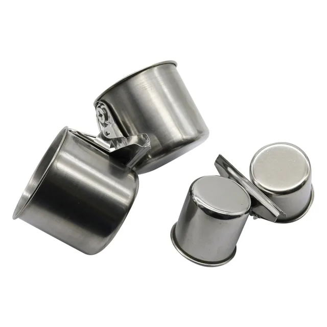 1 Pcs New Bird Feeder Cups Food Water Feeding Bird Double Cups With Clip Stainless Steel Parrot Cage Stand Bird Supplies 4