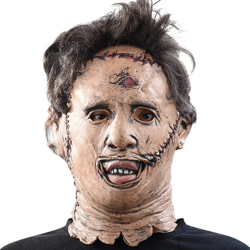 The Texas Chainsaw Massacre Leatherface Masks Scary Movie Cosplay Halloween Costume Props High Quality Toys Party Latex mask (4)