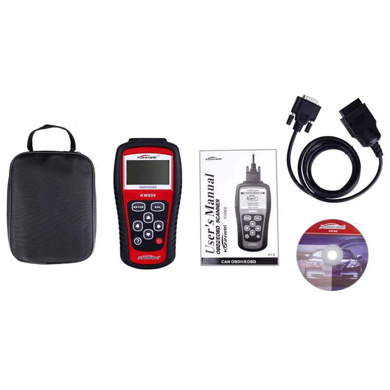 

Free Shipping New KW808 Car Diagnostic Scanner Code Reader CAN OBD2 EOBD Scan Tool