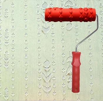 

Diatom ooze tools patterned roller for wall decoration 7 inch rubber roller with handle no . 128