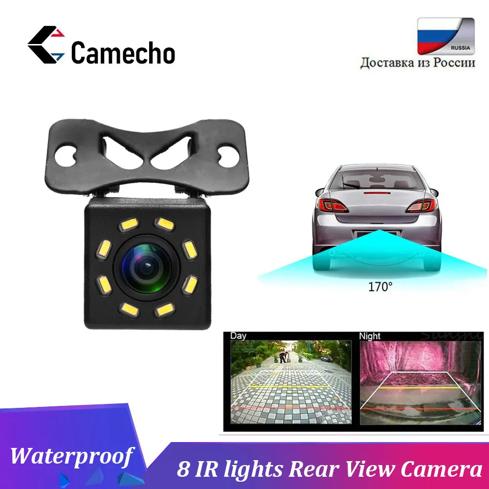 

Camecho 8 IR Car Rear View Camera Night Vision Reversing Auto Parking Monitor CCD Waterproof 170 Degree HD Video Backup Camera
