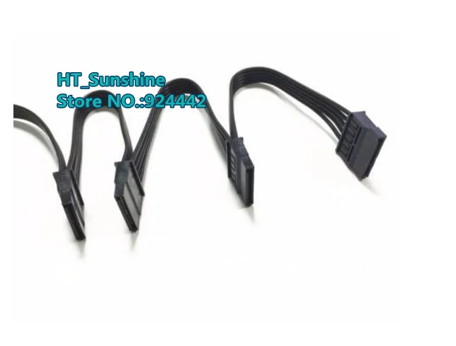 PCI-E 5 Pin Male 1 to 4 SATA 15Pin Power Supply Splitter Extension Cable 15P Power Port Multiplier for Coolmaster V1200 Modular