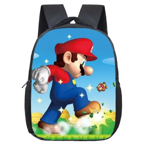 12 дюймов Super Mario Bros Соник печать детский сад Infantile маленький рюкзак для детей мультфильм школьные сумки детей - Цвет: photo color