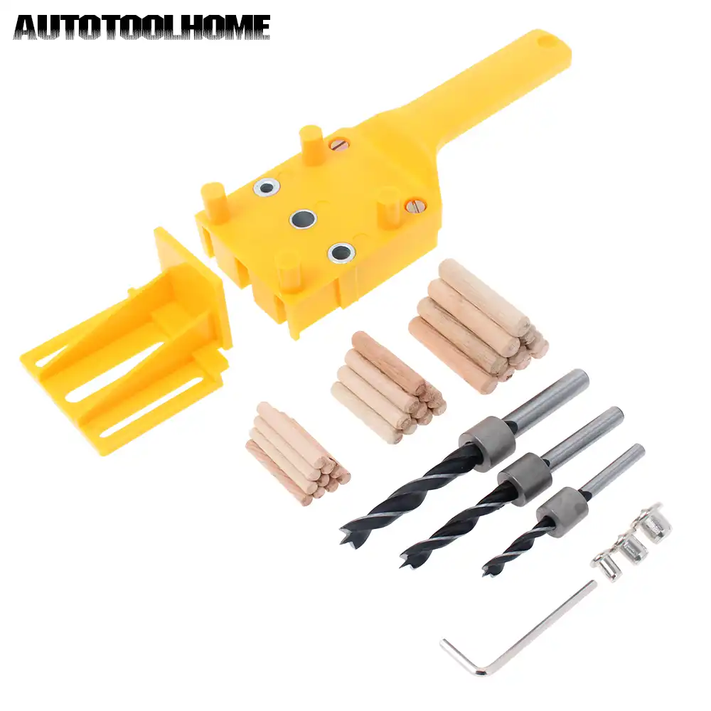 Handheld Woodworking Doweling Jig Set Wood Dowel Drilling Hole Saw 6 //8 //10mm