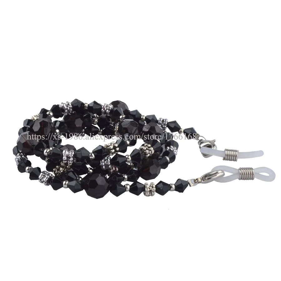 

Retail Black Beads Eyeglass Sunglass Spectacle Cord Neck Strap String Chain Link Holder
