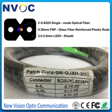 30 м FTTH GJXH внутренний волоконно-оптический патч-корд, SM, дуплексный, G657A1, LSZH, SC/UPC на обоих концах, 50 см между черным краном к разъему