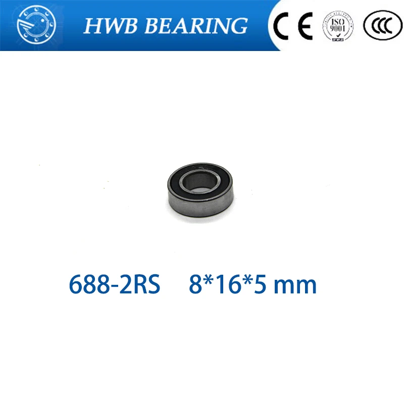 

free shipping 10pcs 688-2RS 8*16*5 mm 688 rs 688rs The Rubber sealing cove Thin wall deep groove ball bearings
