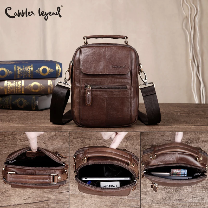 Cobbler Legend мужские сумки из натуральной кожи повседневные с клапаном через плечо