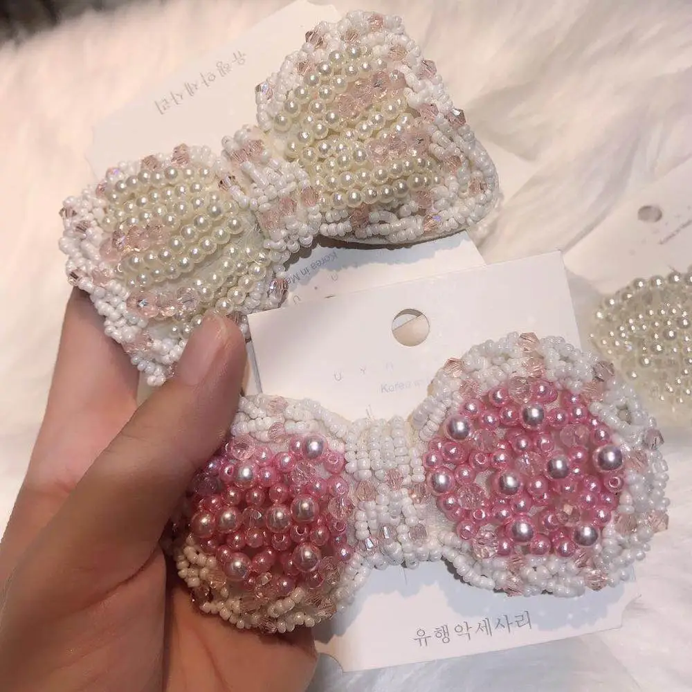 

2019 Full Pearls Hair Clips For Girl Fashion Sweet Imitation Pearls Style Hairpin Alloy BB Hairgrip Sweet Alloy Hairpearl Clip