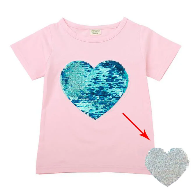 Г. Новые футболки для девочек, меняющие цвет, волшебное обесцвечивание, Микки и Минни футболка с пайетками футболка для девочек, подарок на день рождения - Цвет: 13