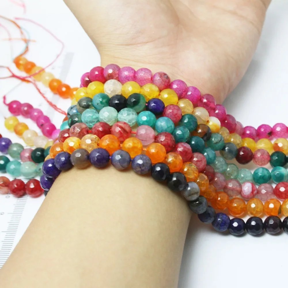 

New Arrivals 8mm Faceted Gem Stone Beads 15" Pick Color Natural Stone Space Beads fit Jewelry Making