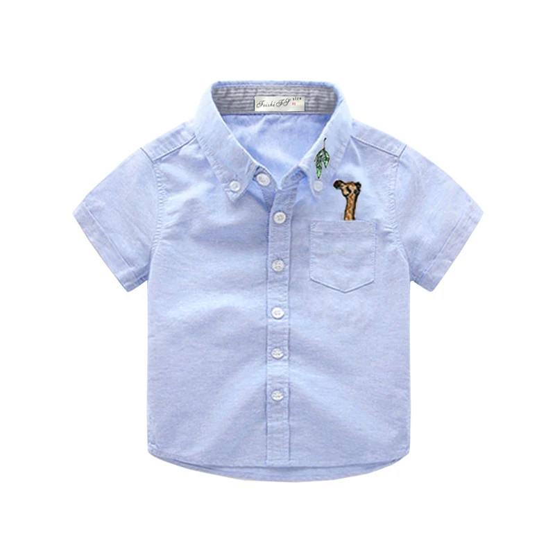 Baby boy clothes giraffe school boys shirts short sleeve kid clothing