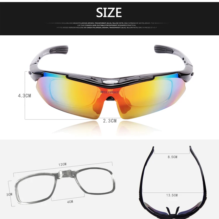 WOLFBIKE поляризованные очки с 5 линзами для велоспорта, солнцезащитные очки, мужские спортивные очки для велосипеда, солнцезащитные очки для езды на велосипеде, лыжах, очки красного цвета
