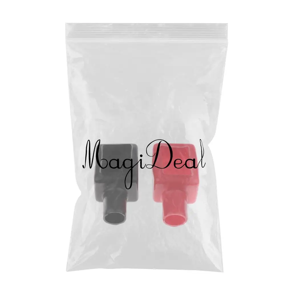 Pair Car Battery Terminal Insulation Protector Sleeve Covers Black and Red Made from flexible PVC material