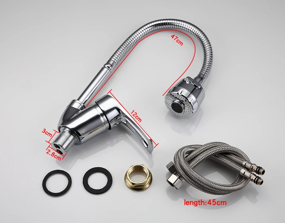 FRAP Solid Kitchen Mixer Cold and Hot flexible Kitchen Tap Single lever Hole Water Tap Kitchen Faucet Torneira Cozinha F4136-B