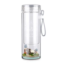 Zakka miyazaki totoro ручная двухслойная стеклянная рюмка с орнаментом микро-ландшафтное стекло ручная чашка стеклянная ремесла домашний декор студенческий подарок